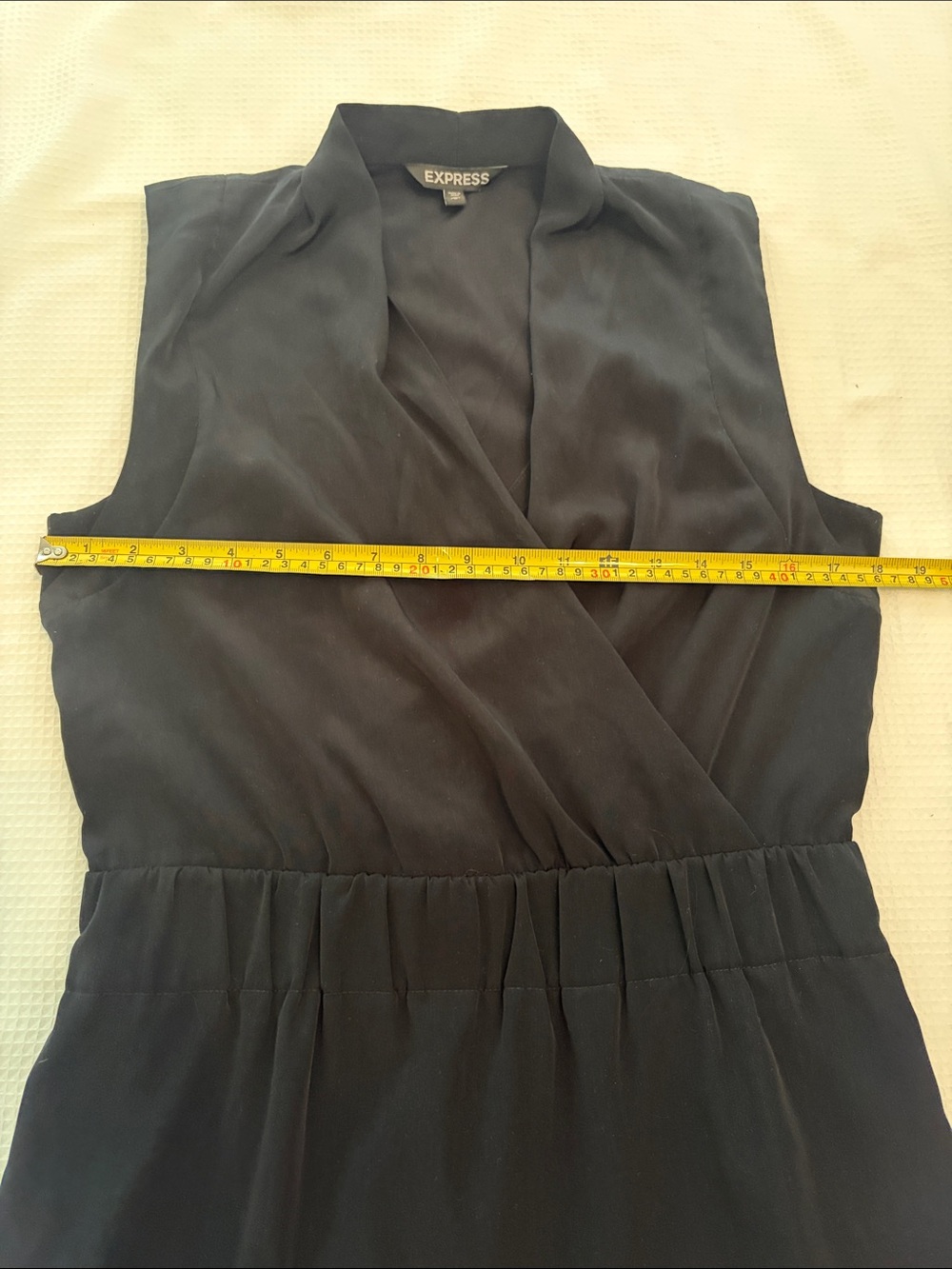 Express Black Sleeveless Faux-Wrap lined Dress size M - Picture 7 of 8